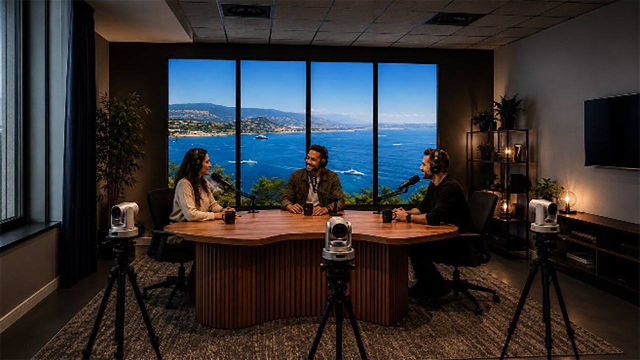 Photo DR : une modélisation du studio de podcasts vidéo